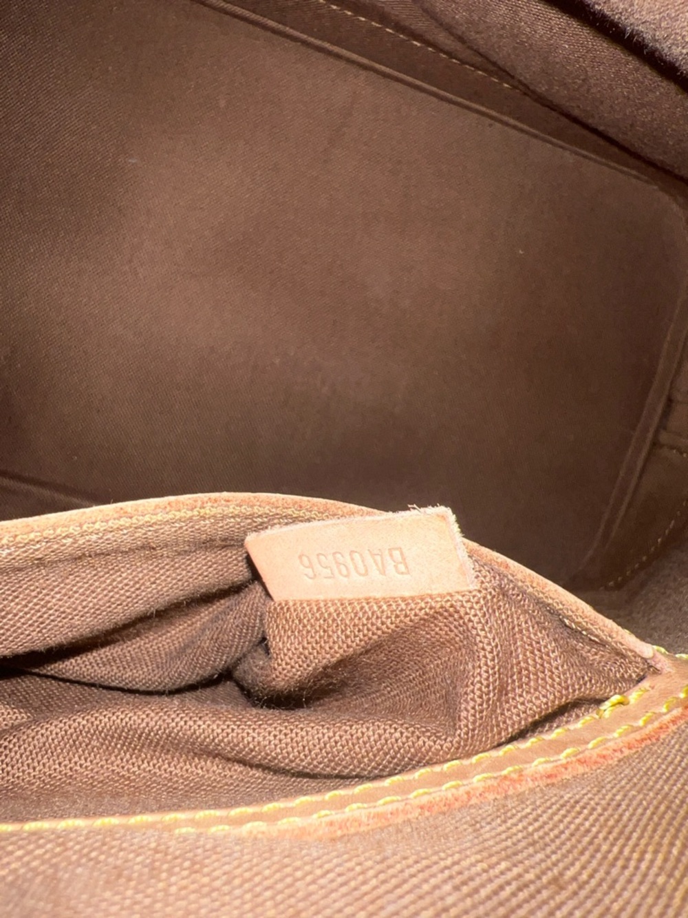 Vintage Louis Vuitton Brown Monogram Alma Satchel with Painted Tan Leather Trim - Picture 8 of 10